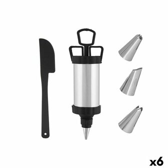 Gebaksspuitzak Kinvara HD092838 Zwart Zilverkleurig Set (6 Stuks) 1