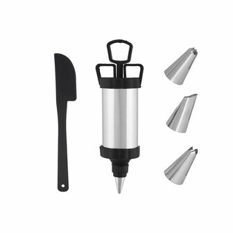 Gebaksspuitzak Kinvara HD092838 Zwart Zilverkleurig Set (6 Stuks) 2
