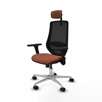 Bureaustoel met hoofdsteun Mardos Piqueras y Crespo D086N2W Bruin Zwart 2