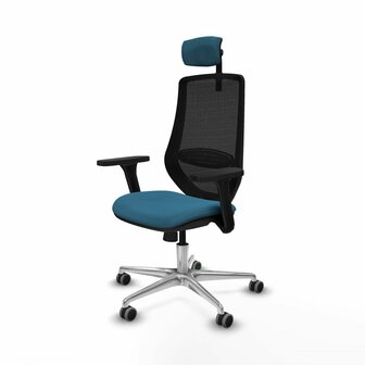 Bureaustoel met hoofdsteun Mardos Piqueras y Crespo D086G2W Zwart Groene benzine 2