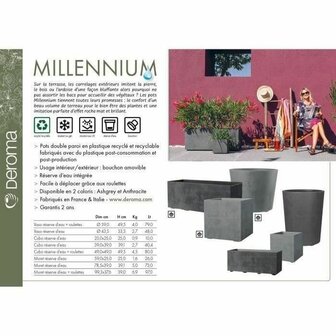 Deroma Millennium R Grijs Antraciet Plastic Gerecycled plastic Cirkelvormig Vaas 4