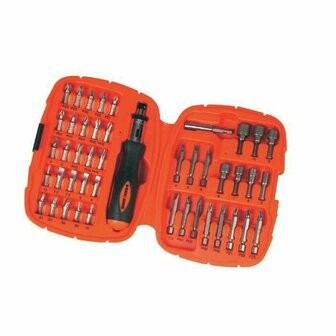 Bitset met schroevendraaier Black &amp; Decker A7039 -XJ 45 Onderdelen Hex Phillips Pozidriv Torx 1