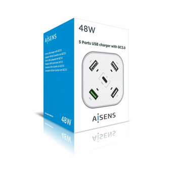 USB Oplader Aisens Wit 1