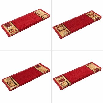 Trapmatten zelfklevend 5 st 65x21x4 cm rood 6