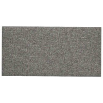 Wandpanelen 12 st 0,54 m&sup2; 30x15 cm stof lichtgrijs 3