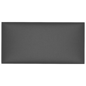 Wandpanelen 12 st 0,54 m&sup2; 30x15 cm kunstleer grijs 3