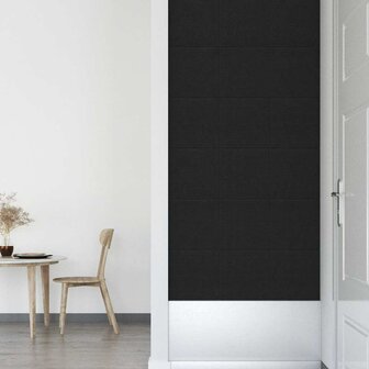 Wandpanelen 12 st 1,08 m&sup2; 30x30 cm stof zwart 6