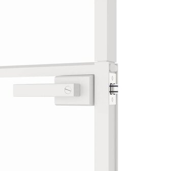 Binnendeur 76x201,5 cm gehard glas en aluminium smal wit 7