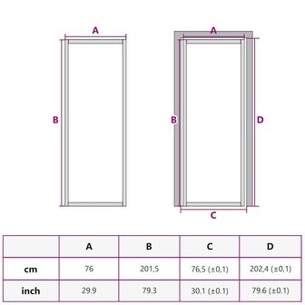 Binnendeur 76x201,5 cm ESG-glas en aluminium zwart 7