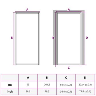 Binnendeur 93x201,5 cm ESG-glas en aluminium zwart 8