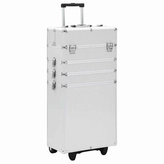 Make-up trolley aluminium zilverkleurig 1