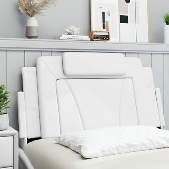Hoofdbordkussen &quot;Viana&quot; Wit 100 cm Kunstleer 3