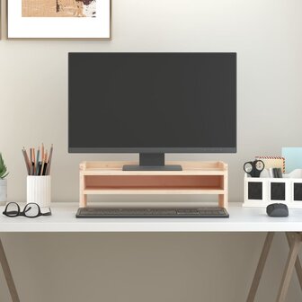 Monitorstandaard 50x24x16 cm massief grenenhout 1