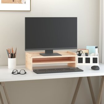 Monitorstandaard 50x24x16 cm massief grenenhout 3
