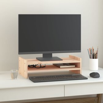 Monitorstandaard 50x27x15 cm massief grenenhout 1