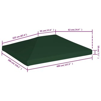 Prieeldak 310 g/m&sup2; 4x3 m groen 6