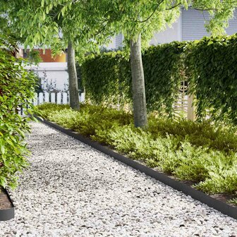 Gazonranden 10 pcs Zwart 100 x 0.5 x 15 cm Staal 1