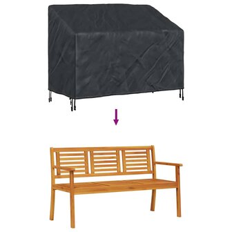 Tuinbankhoes Zwart 134 x 70 x 65 / 94 cm 420D stof 8