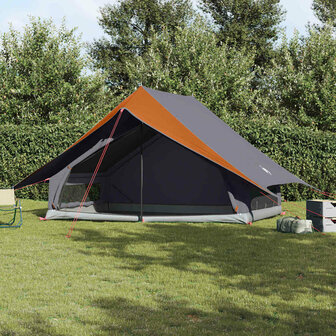 Familie Tent A-Frame 7-Persoon Grijs en Oranje Waterdicht 1
