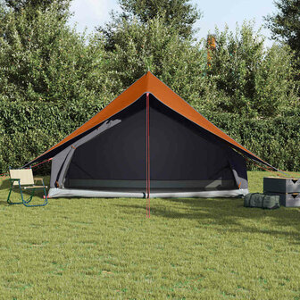 Familie Tent A-Frame 7-Persoon Grijs en Oranje Waterdicht 3