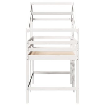 Halfhoogslaper met ladder en bedhuis grenenhout wit 90x190 cm 5