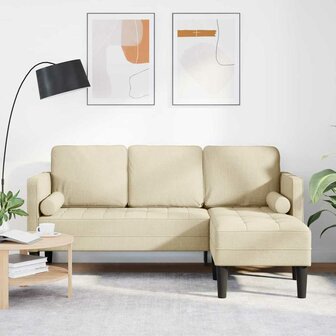 Bankstel Cr&egrave;me 173 x 131 x 67 cm Stof 1