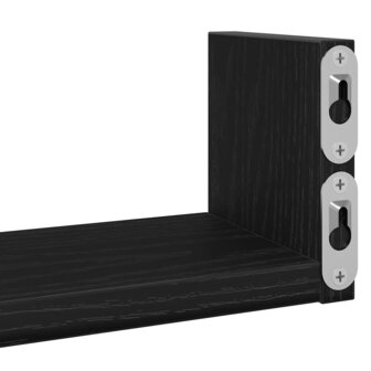Wandplanken 3 stuks Zwart Eikenhout 9
