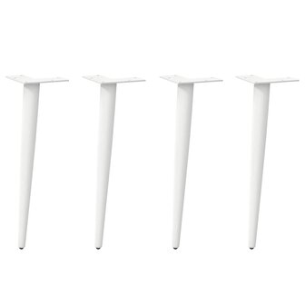 Salontafelpoten conische vorm 4 st 30-31 cm staal wit 1