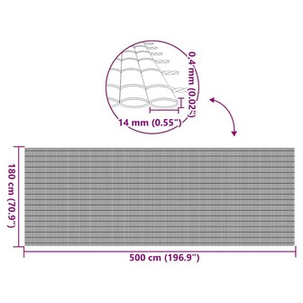 Tuinhek Dubbelzijdig Bruin 1,8x5 m PVC 9