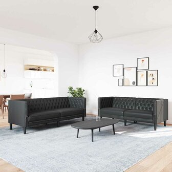 Bankstel 2 pcs Zwart 194 x 74.5 x 70.5 cm Kunstleer 1