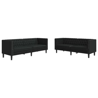 Bankstel 2 pcs Zwart 194 x 74.5 x 70.5 cm Kunstleer 2