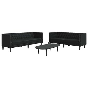 Bankstel 2 pcs Zwart 194 x 74.5 x 70.5 cm Kunstleer 3