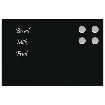 Magneetbord voor aan de wand 40x30 cm gehard glas zwart 3