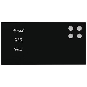 Magneetbord voor aan de wand 40x20 cm gehard glas zwart 3