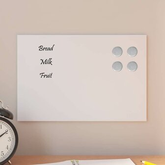 Magneetbord voor aan de wand 30x20 cm gehard glas wit 1