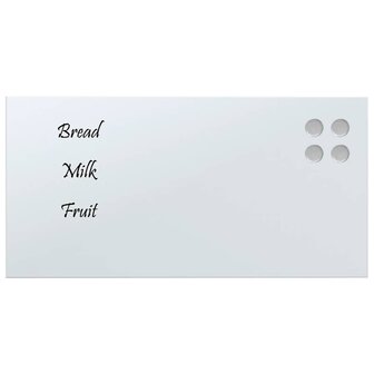 Magneetbord voor aan de wand 60x30 cm gehard glas wit 3