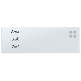Magneetbord voor aan de wand 80x30 cm gehard glas wit 3