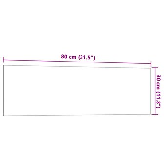 Magneetbord voor aan de wand 80x30 cm gehard glas wit 6