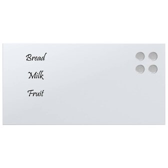 Magneetbord voor aan de wand 40x20 cm gehard glas wit 3