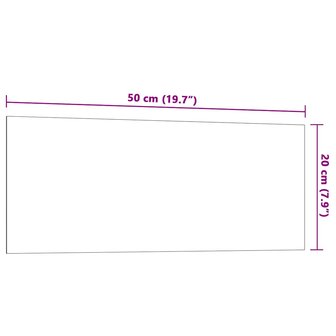 Magneetbord voor aan de wand 50x20 cm gehard glas wit 6
