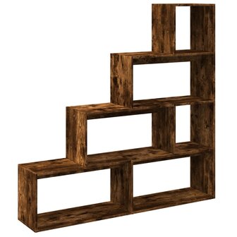 Kamerscherm / boekenkast 143,5x29x143,5 cm hout gerookt eiken 7