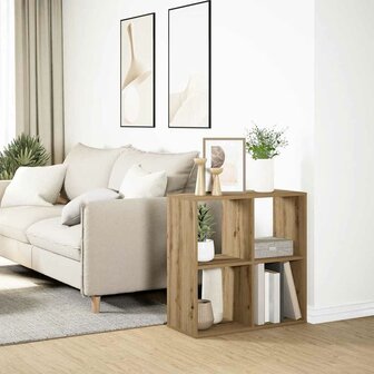 Kamerscherm / boekenkast 69,5x29x69,5 cm hout artisanaal eiken 4