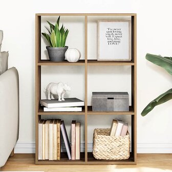 Kamerscherm / boekenkast 69,5x29x103,5 cm hout artisanaal eiken 1