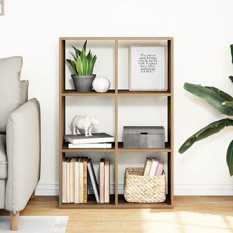 Kamerscherm / boekenkast 69,5x29x103,5 cm hout artisanaal eiken 3