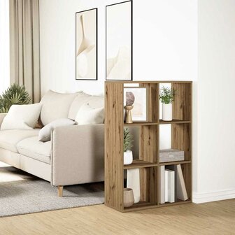 Kamerscherm / boekenkast 69,5x29x103,5 cm hout artisanaal eiken 4