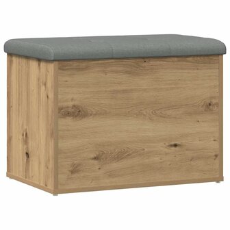 Opbergbankje 62x42x45 cm bewerkt hout artisanaal eikenkleur 3