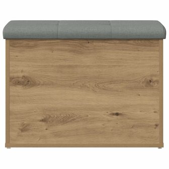 Opbergbankje 62x42x45 cm bewerkt hout artisanaal eikenkleur 4