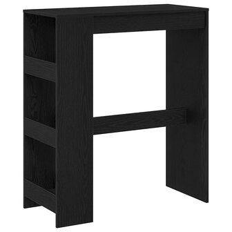 Bartafel met rekken Zwarte eik 90x40x103,5 cm bewerkt hout 2