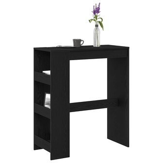 Bartafel met rekken Zwarte eik 90x40x103,5 cm bewerkt hout 4
