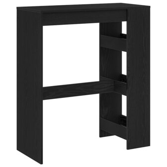 Bartafel met rekken Zwarte eik 90x40x103,5 cm bewerkt hout 7
